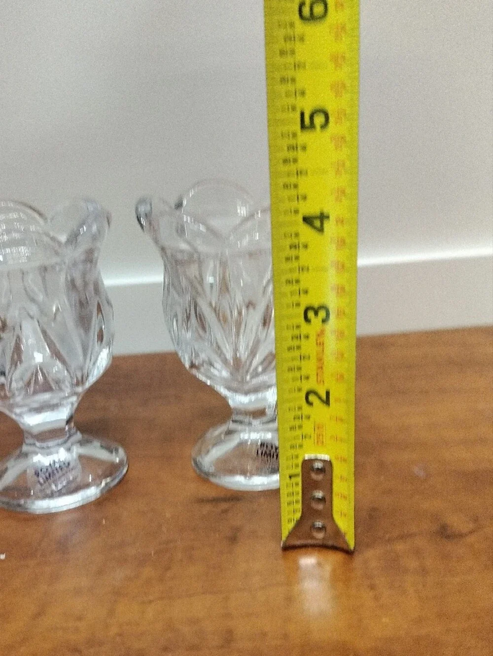 Vintage Set Of Three Royal Limited Mini Footed Votives. 24% Full Lead Crystal.